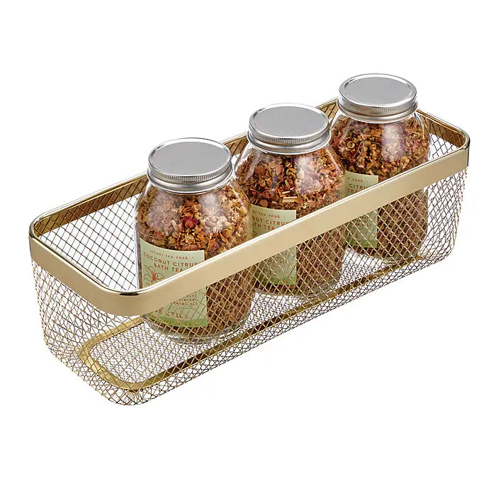 Basket 16 x 6 x 5 Brass