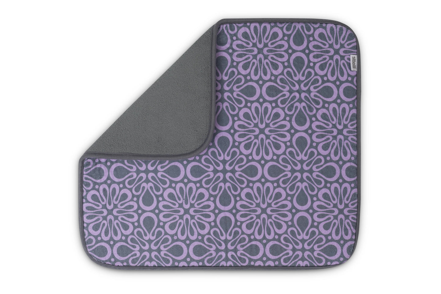 Blossom Dish Drying Mat Lavender /Grey