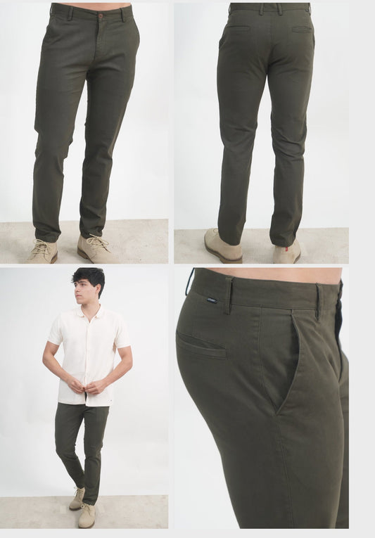 Caballero Pantalon  Fit Slim Olive