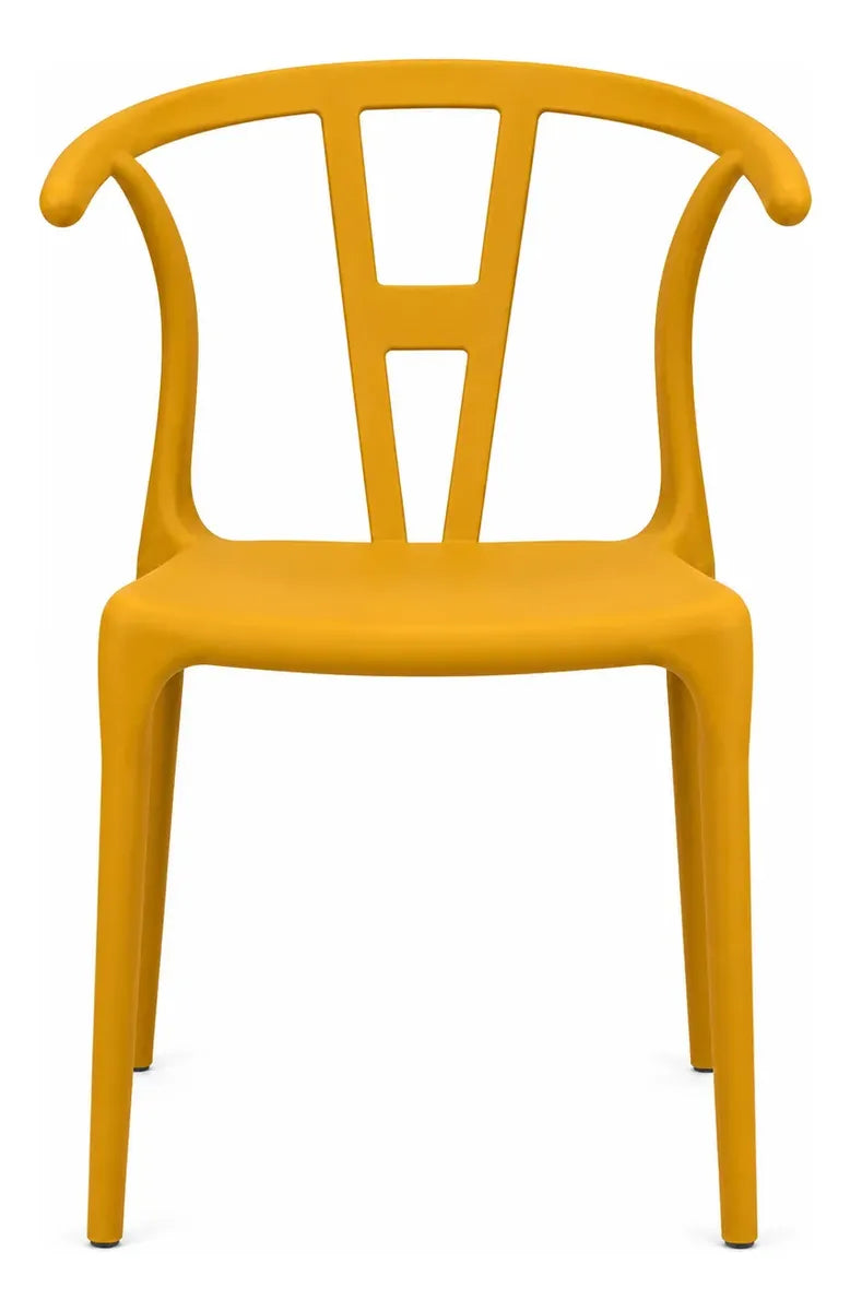 Nordic Style PP Plastic Dining Chair with Backrest Gold