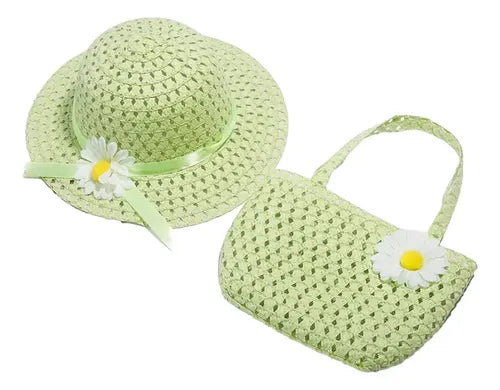Tea Party Hat and Bag Set Light Green