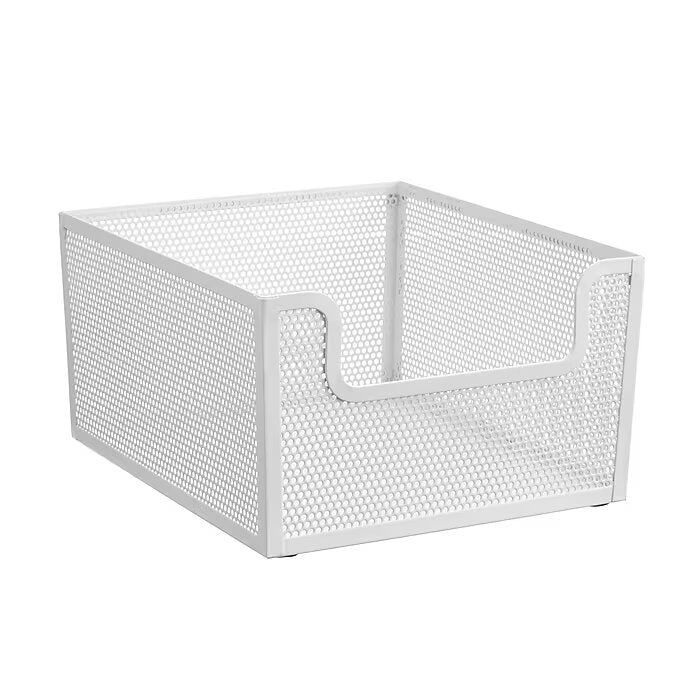 12 x 10 x 6  Frame Dip Front Basket Matte White