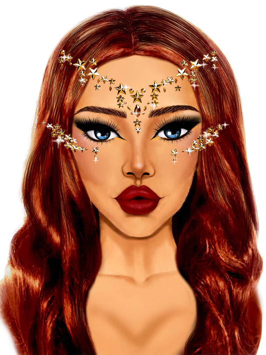 Star Sign Face Jewels Sticker