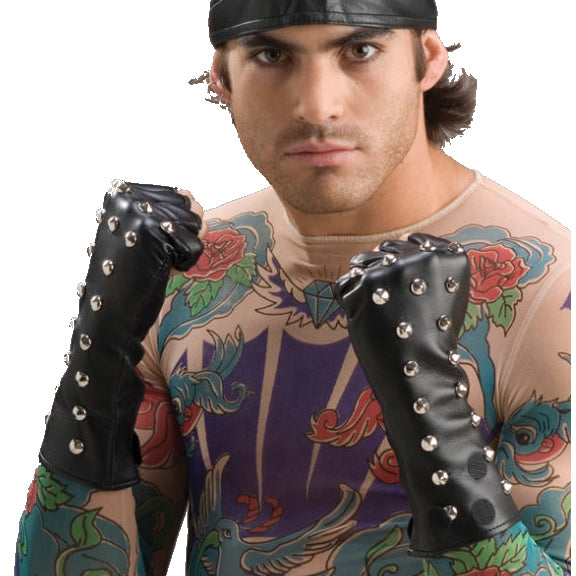 Studded Fingerless Gloves