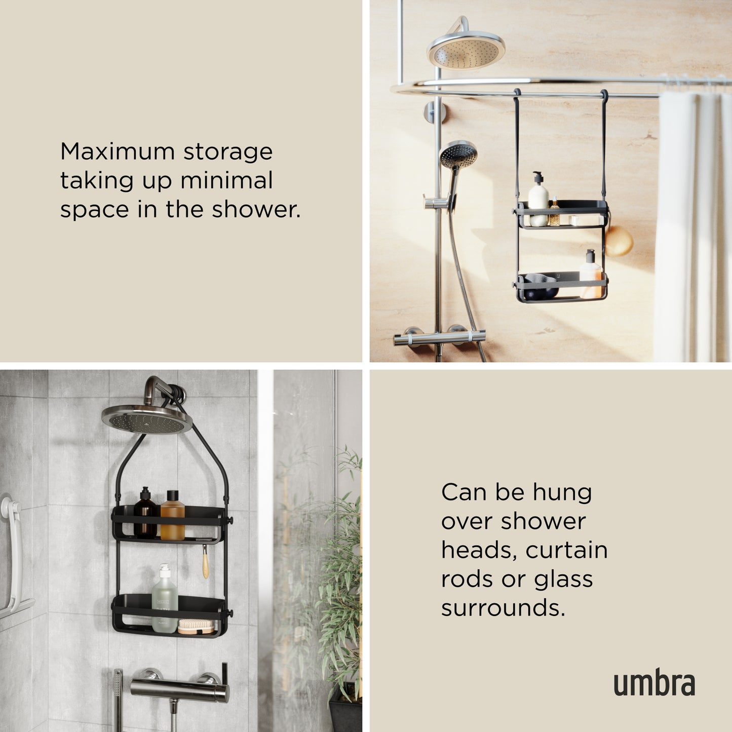 FLEX SHOWER CADDY BLACK