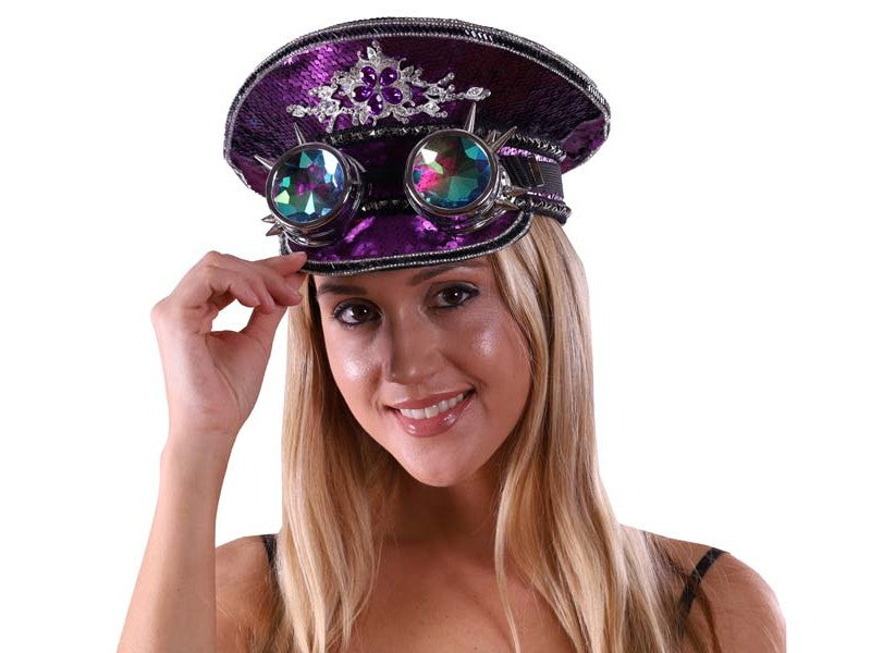 Burning man purple sequin hat