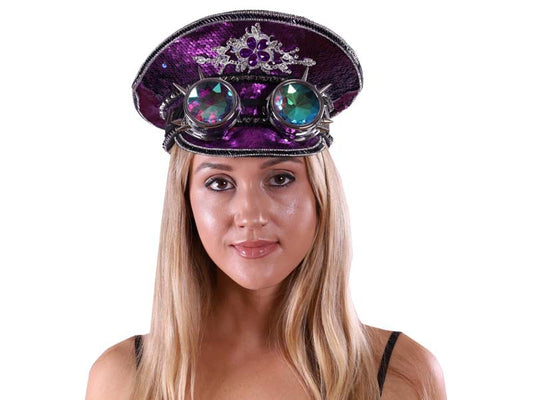Burning man purple sequin hat