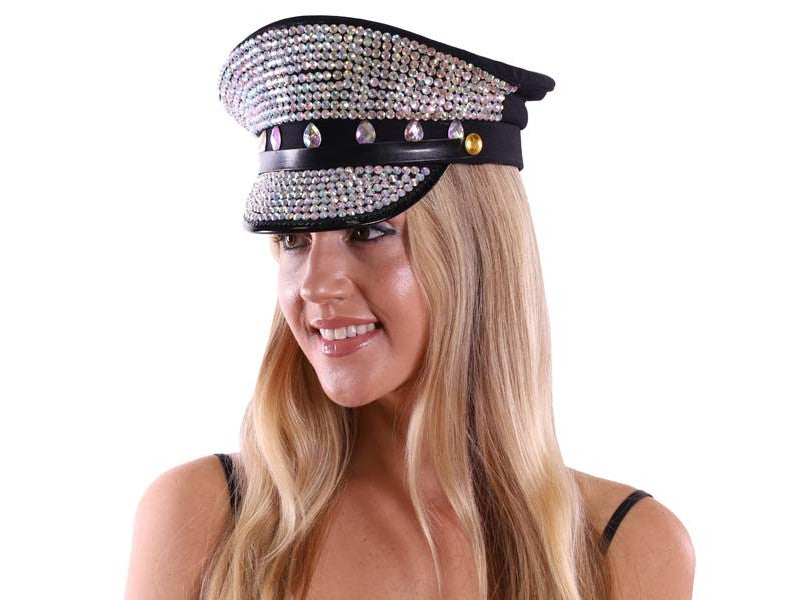 Rhinestone burning man sequin hat