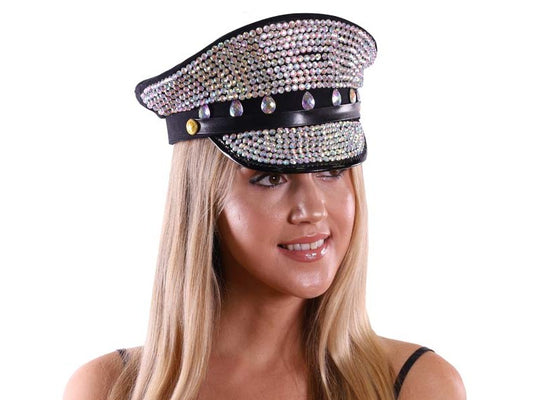 Rhinestone burning man sequin hat
