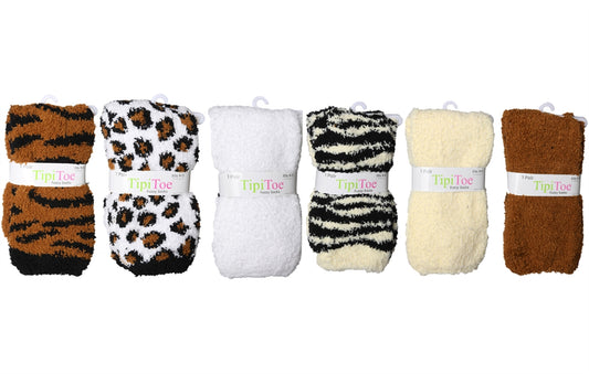 Fuzzy Skid-Proof Solid Crew Socks