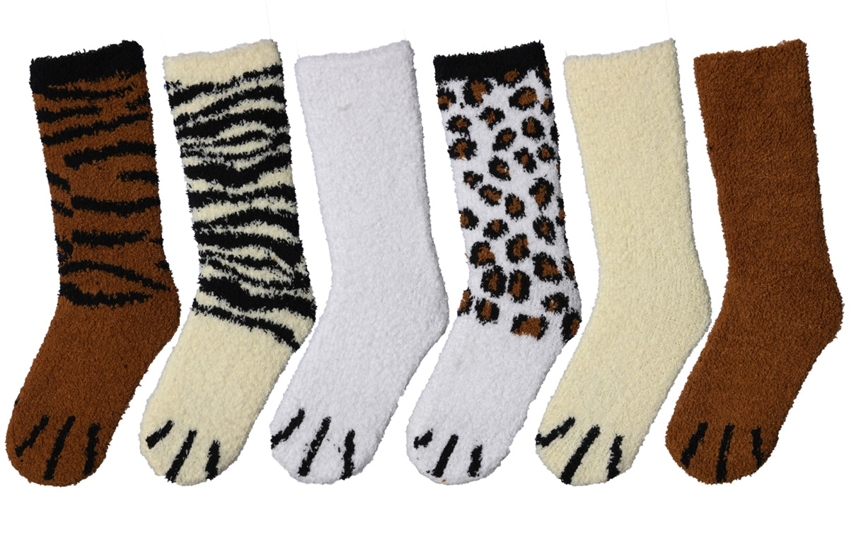 Fuzzy Skid-Proof Solid Crew Socks