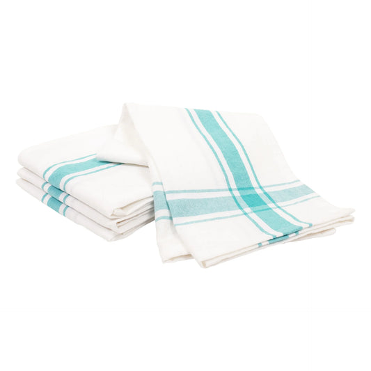 Yarn Dyed Flour Sack Kitchen Towels Teal - Set of 4