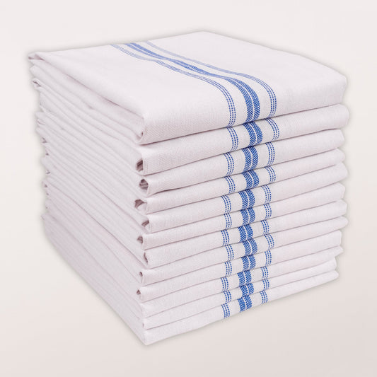 Farmhouse Stripe Kitchen Towels Blue - Set Of 12-15x25