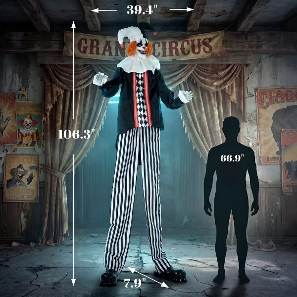 8.9ft Standing Animated Clown