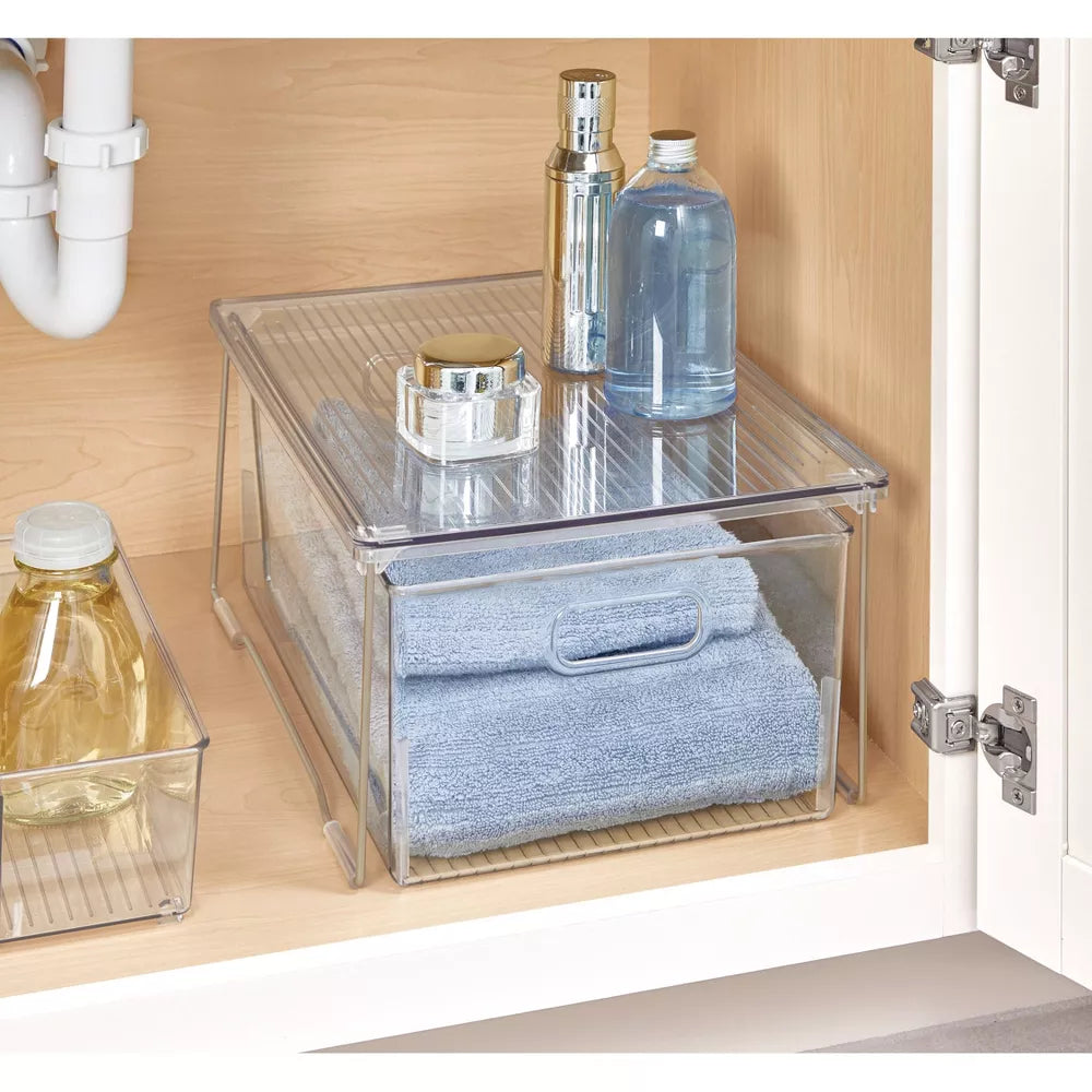 Bath Stacking Shelf - Small Clear/Satin