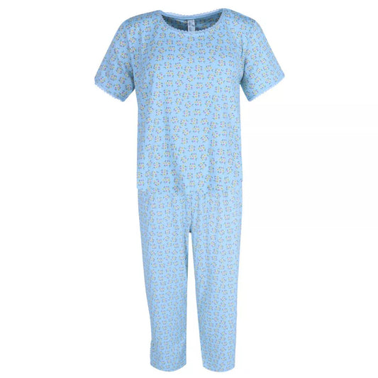 Siesta Ribbed Pj Set Aqua