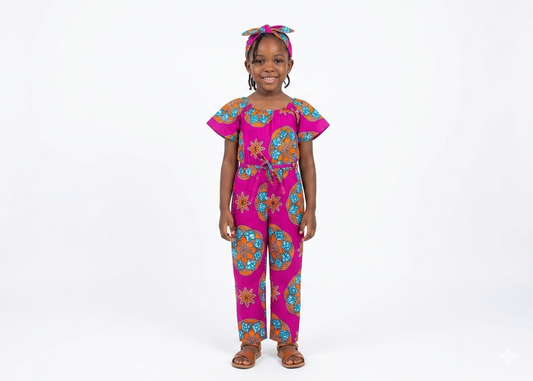 Jumpsuit Niña Fucsia-Naranja-Azul ( Etnia Negra)