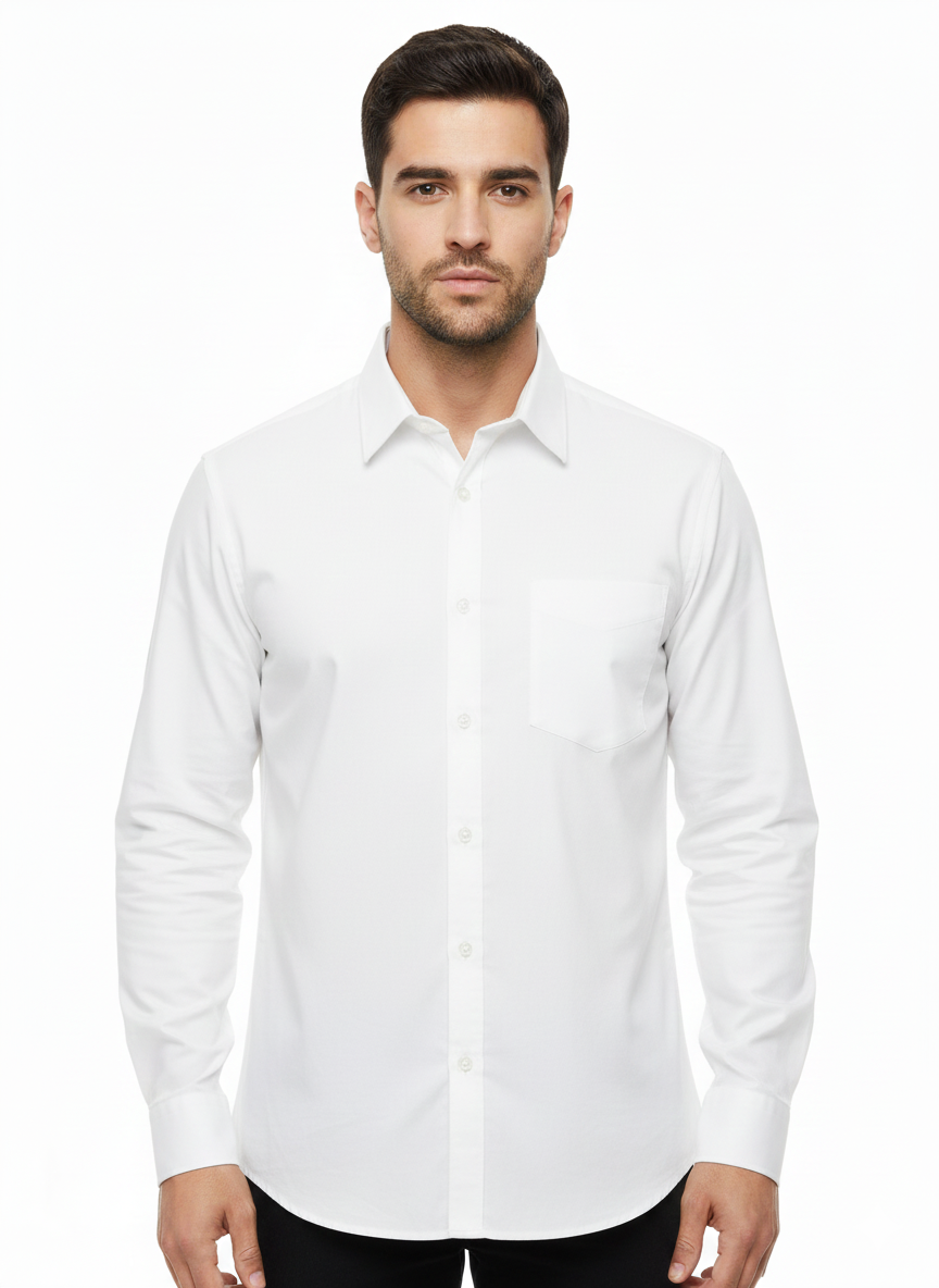 White Large  Sleeve Shirt - Just Blu