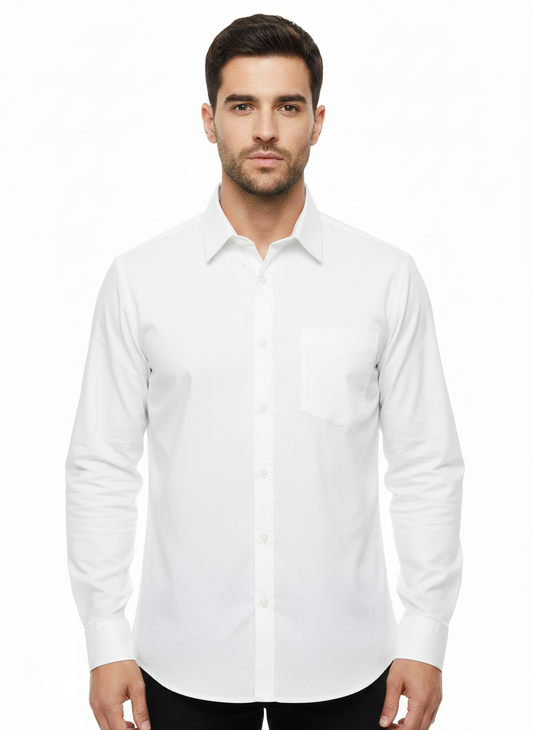 White Large  Sleeve Shirt - Just Blu