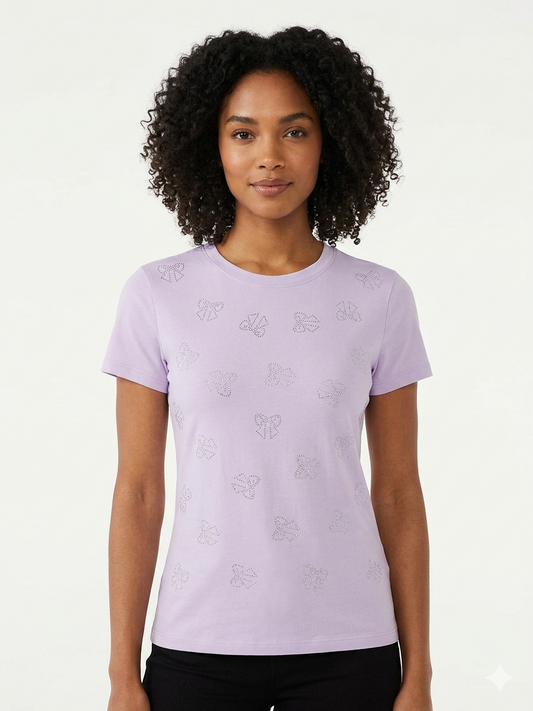 Diamonds Bow  Top Lilac