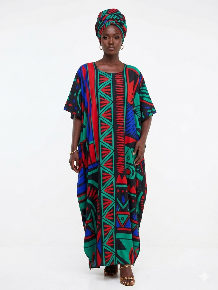 Kaftan Long  Print - Etnia Negra