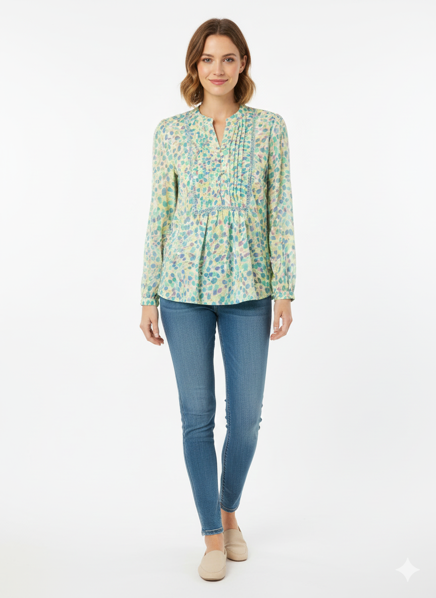 Blouse Coconut/Vanilla /Riviera - Zac & Rachel
