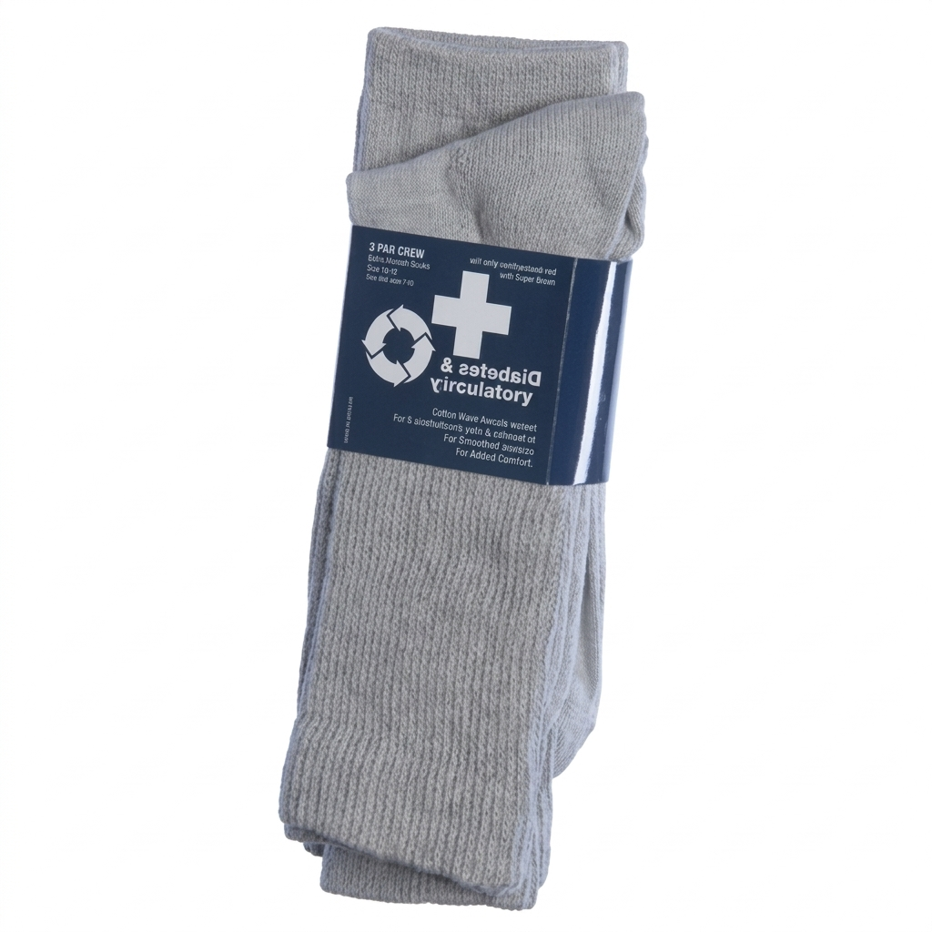 Diabetes & circulatory 2 pair crew in 3 colors