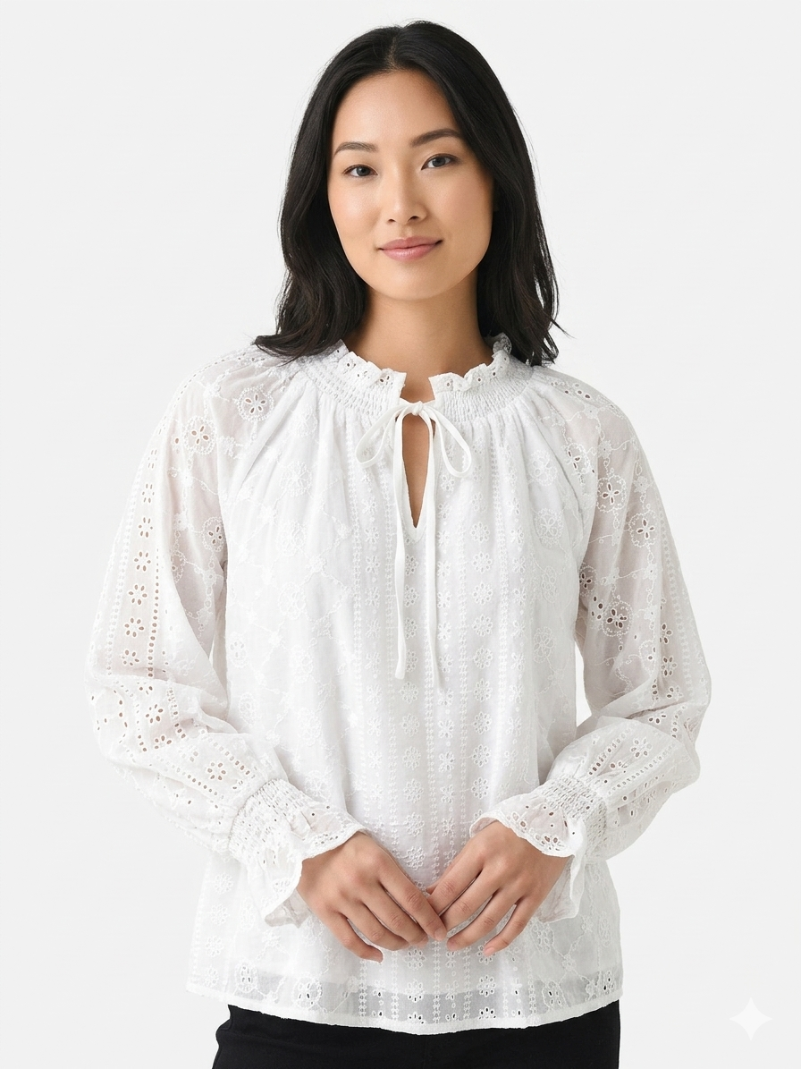Lace Ladies Shirt , White