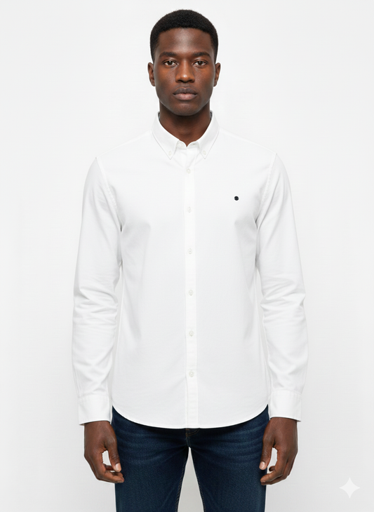 Long Sleeve Shirt White- Just Blu