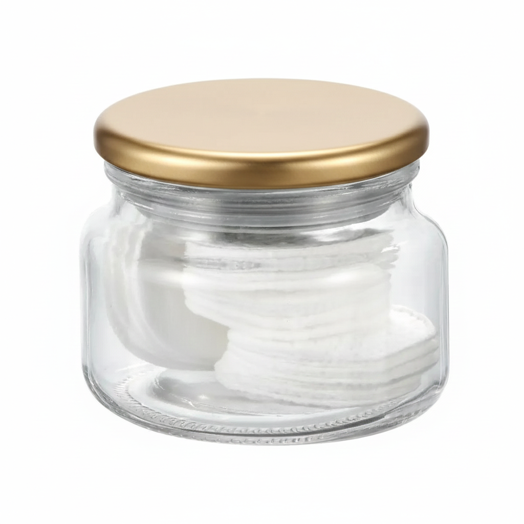 Gracie Glass Jar 280 ML Clear/Soft Brass