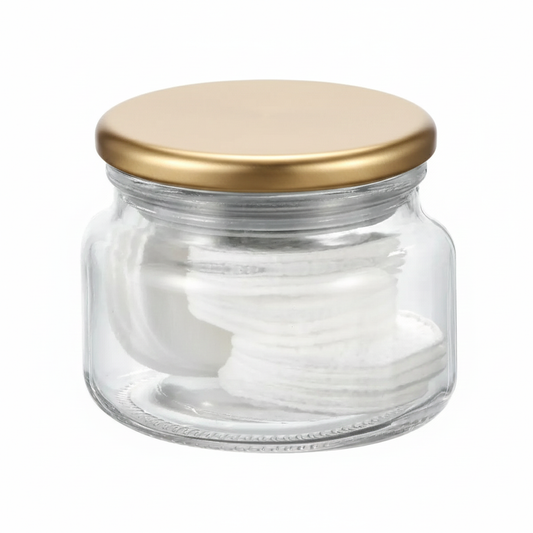 Gracie Glass Jar 280 ML Clear/Soft Brass