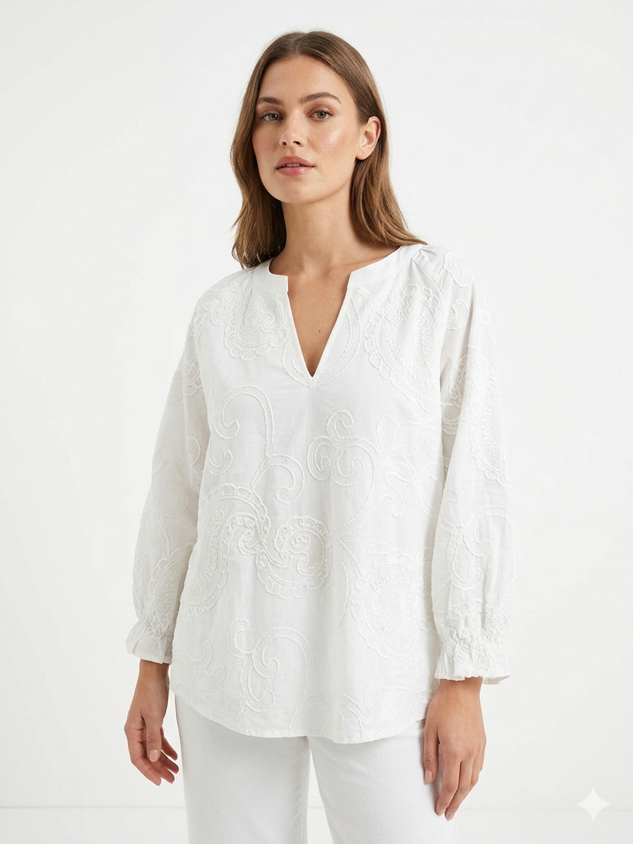 Blouse 3D Rope White
