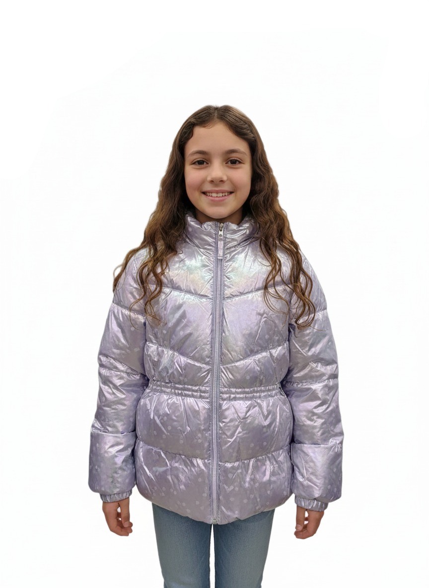 Iridescent Heart Puffer Purple