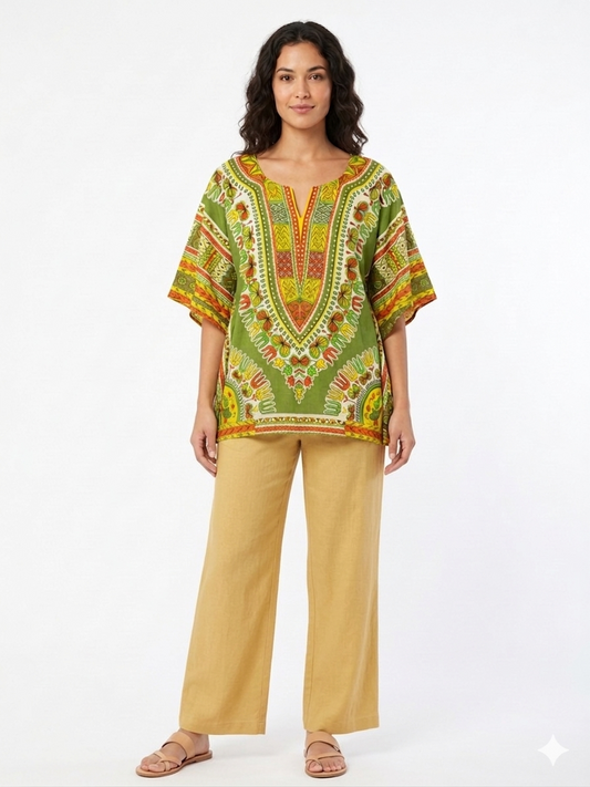 Camisa Green Estampada Etnia Negra