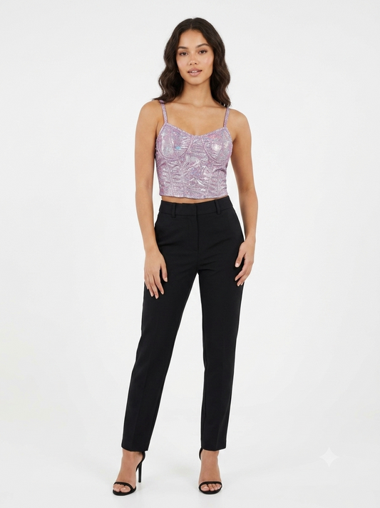 Super Shine Bustier Tank Pink