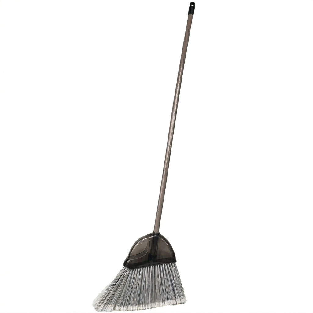 Large Transparent Angle Broom Black