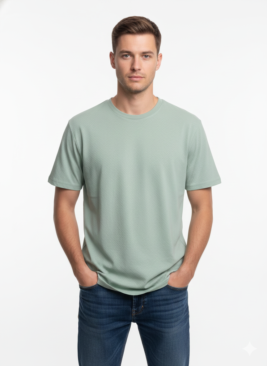 T-Shirt Men Sage Taupe - Just Blu