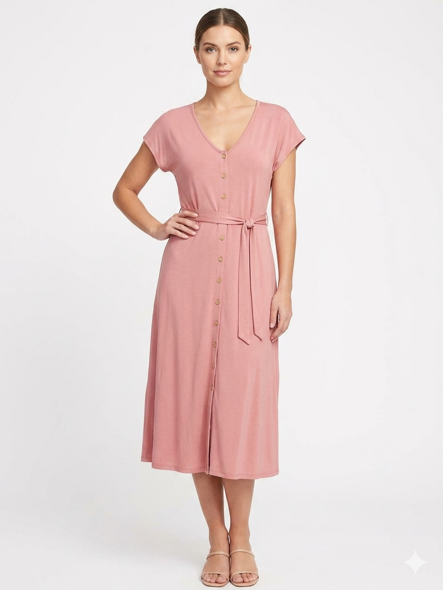 Vestido maxi Yummy para damas, rosa oscuro - Liz & Lilli