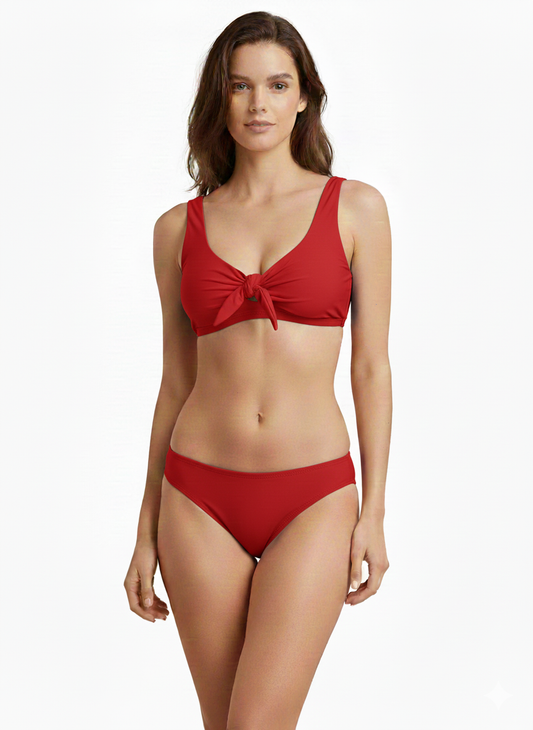 Ladies 2pc Swimsuit Red  - Emma Jordan