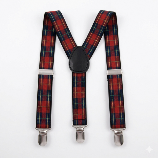 Red plaid suspenders