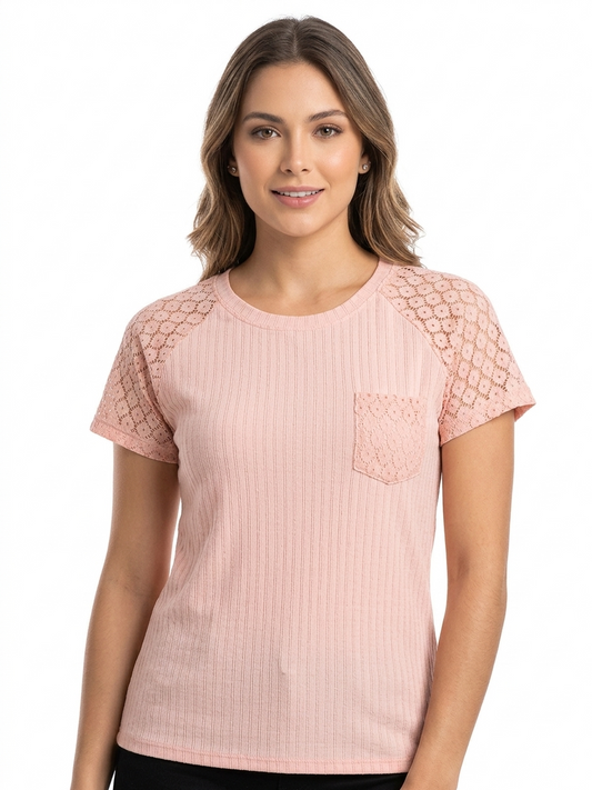 Ladies Missy Top Pink