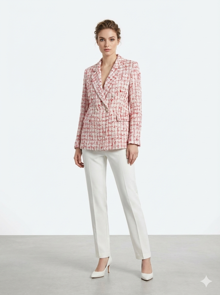 Pant Suit Pink Red / Brilliant White - Nanette Lepore