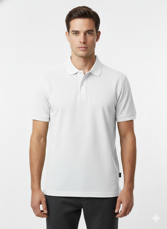 Polo Pique Classic White- Luigi Baretta