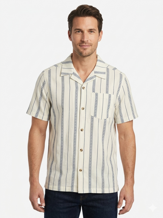 Short Sleeve UV Pocket Shirt Night Sky Dash Plaid