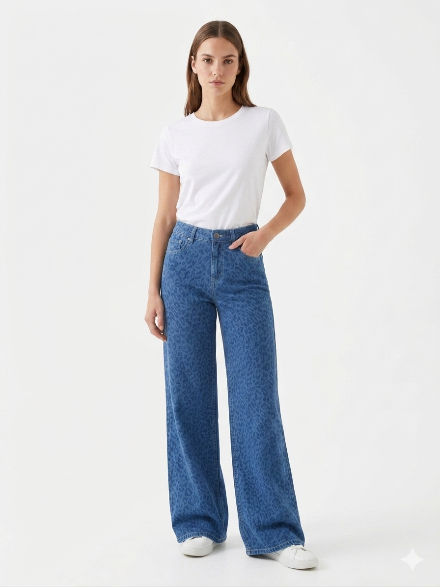 Pantalon Blue Jeans Leopardo