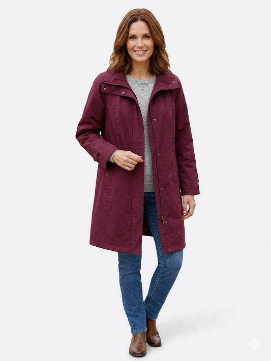 Plus Aubergine Hooded Rain Parka