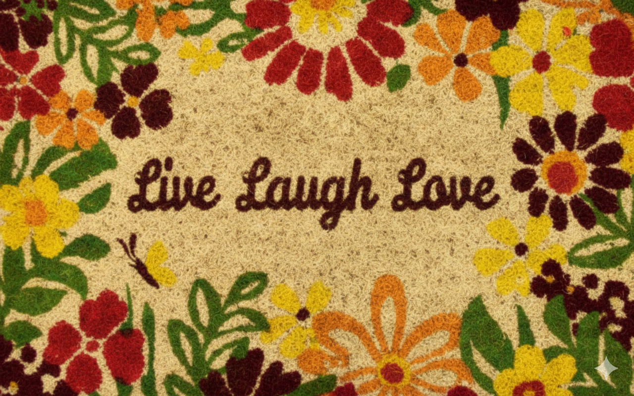 Mat Printed Coir 18x28 Live Love Laugh