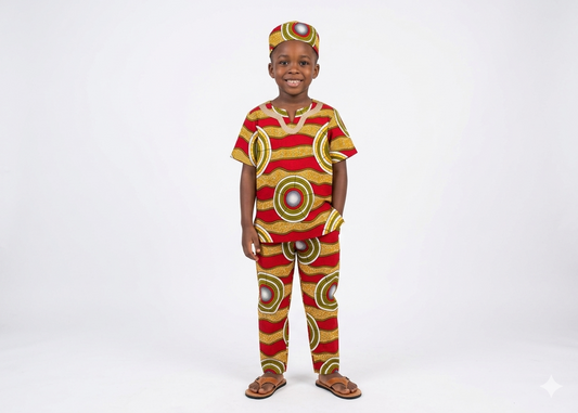 Conjunto Niño Rojo-Amarillo-Verde  (Etnia Negra)