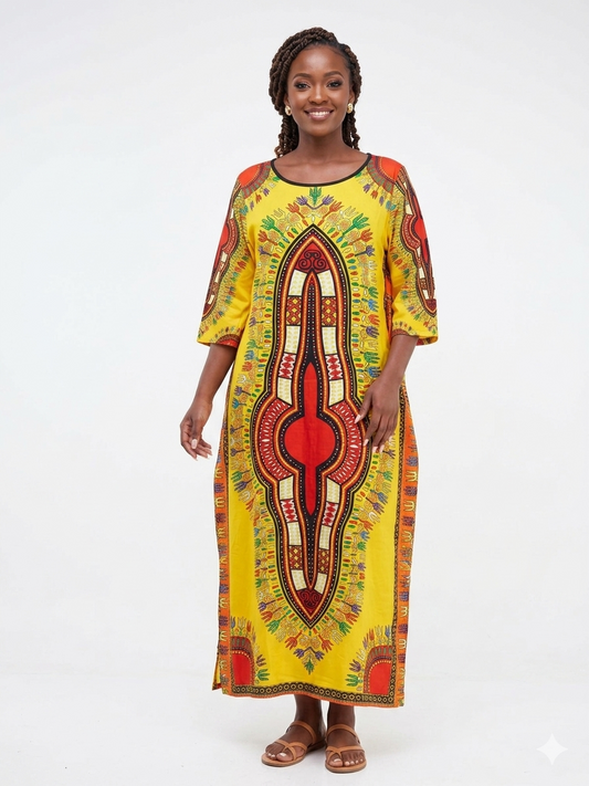Dashiki Mixed Scuba Dress