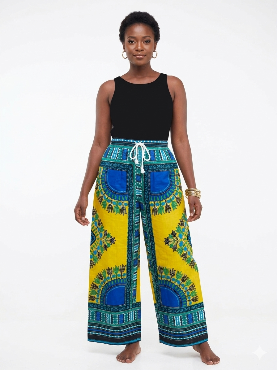 Dashiki Print Pant Yellow-Pant - Etnia Negra